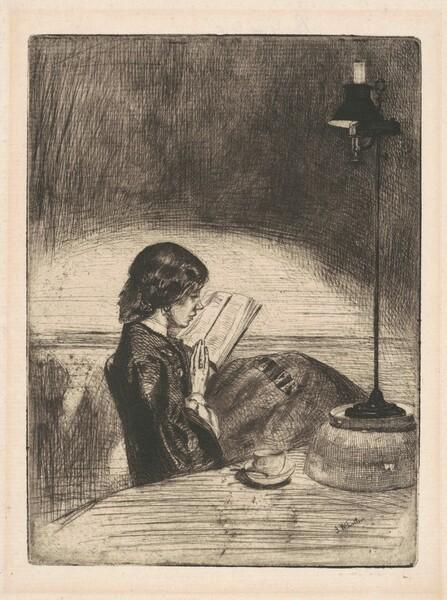 Reading by Lamplight