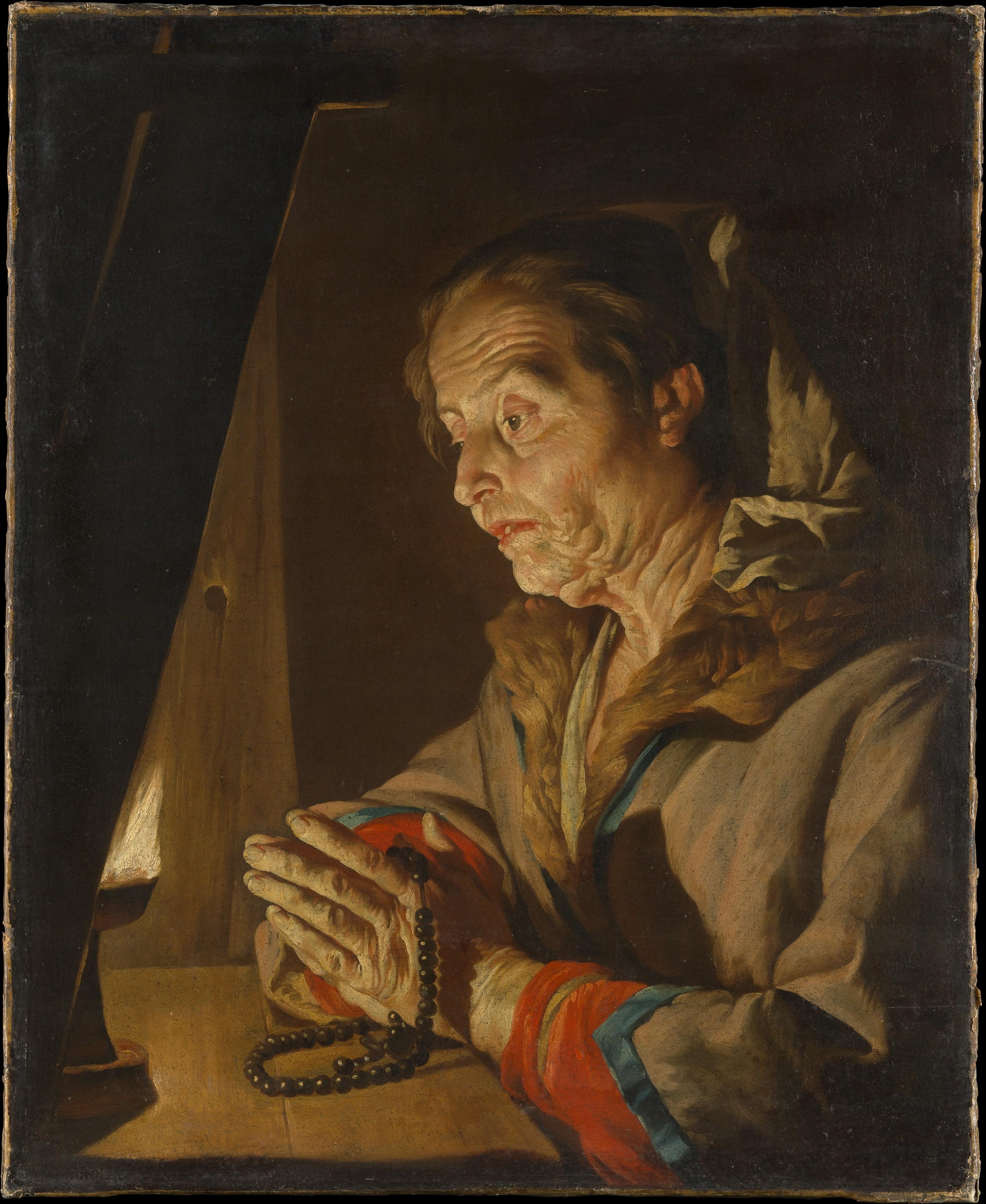 Matthias Stom: Old Woman Praying